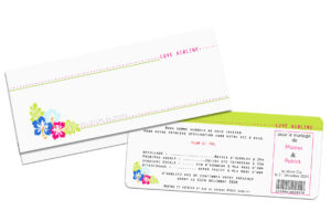Faire-part billet d'avion ref 354