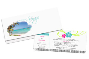 Faire-part billet d'avion ref 382