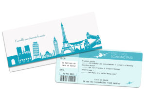 Faire-part billet d'avion ref 526