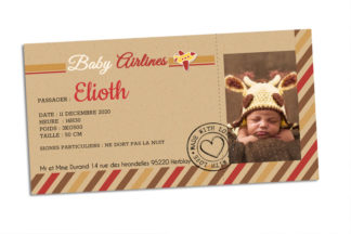 Faire-part naissance - Carte d'embarquement 01
