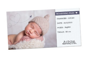 Faire-part naissance - Carte d'embarquement 04