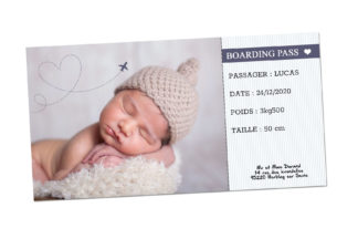 Faire-part naissance - Carte d'embarquement 04