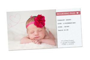 Faire-part naissance - Carte d'embarquement 05