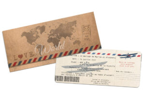 Faire-part billet d'avion ref 2393