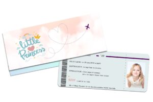 Faire part billet d'avion baptême ref 2400