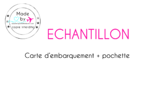 Echantillon faire part billet d'avion ( pochette +billet )