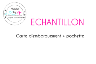 Echantillon faire part billet d'avion ( pochette +billet )