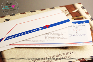Echantillon faire part billet d'avion ( réf 134)